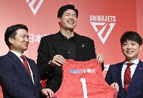 Yuta Watanabe at inaugural press conference for Chiba Jets