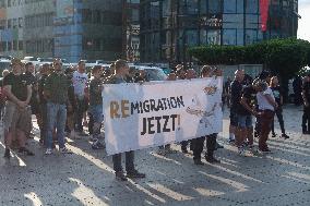 Right Wings Group Demostrate Against Immigration Policy And Counter Demostration In Solingen