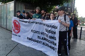 Right Wings Group Demostrate Against Immigration Policy And Counter Demostration In Solingen