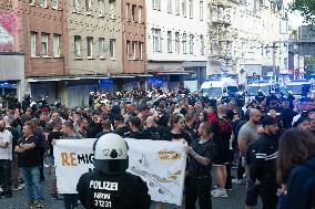 Right Wings Group Demostrate Against Immigration Policy And Counter Demostration In Solingen