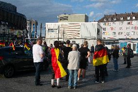 Right Wings Group Demostrate Against Immigration Policy And Counter Demostration In Solingen