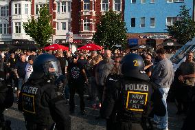 Right Wings Group Demostrate Against Immigration Policy And Counter Demostration In Solingen