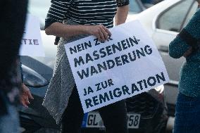 Right Wings Group Demostrate Against Immigration Policy And Counter Demostration In Solingen