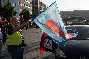 Right Wings Group Demostrate Against Immigration Policy And Counter Demostration In Solingen