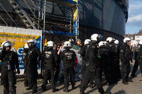 Right Wings Group Demostrate Against Immigration Policy And Counter Demostration In Solingen