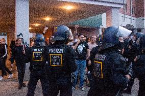 Right Wings Group Demostrate Against Immigration Policy And Counter Demostration In Solingen