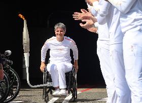 Paris 2024 - Arrival Of The Paralympic Flame In Calais