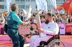 Paris 2024 - Arrival Of The Paralympic Flame In Calais