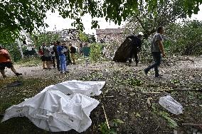 Russian drone attack on residential area in Zaporizhzhia