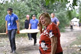 Russian drone attack on residential area in Zaporizhzhia