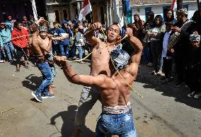 Rattan War Ritual For Safety And Prosperity To Gods In Indonesia