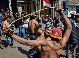 Rattan War Ritual For Safety And Prosperity To Gods In Indonesia