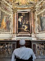 Pope Francis Visits Saint Augustine Church - Rome