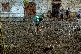 Flash Flood In Baiano (Av), Streets Invaded By Mud