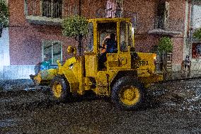 Flash Flood In Baiano (Av), Streets Invaded By Mud