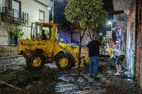 Flash Flood In Baiano (Av), Streets Invaded By Mud