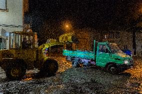 Flash Flood In Baiano (Av), Streets Invaded By Mud