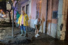 Flash Flood In Baiano (Av), Streets Invaded By Mud