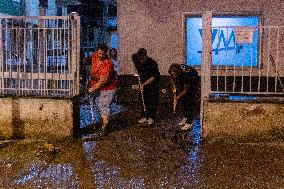 Flash Flood In Baiano (Av), Streets Invaded By Mud