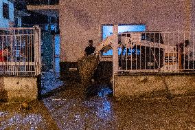 Flash Flood In Baiano (Av), Streets Invaded By Mud