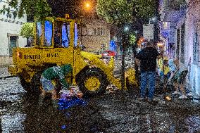 Flash Flood In Baiano (Av), Streets Invaded By Mud