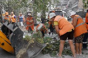 Search and rescue operation at Kryvyi Rih hotel after August 27 Russian missile strike