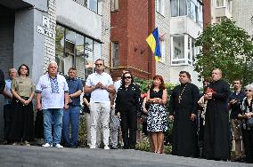 Opening of Iryna Farion commemorative plaque in Lviv