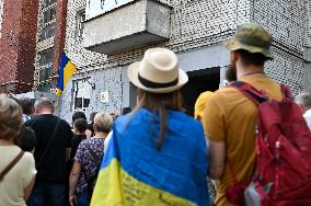 Opening of Iryna Farion commemorative plaque in Lviv