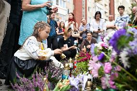 Opening of Iryna Farion commemorative plaque in Lviv