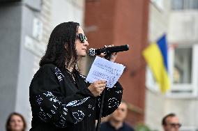 Opening of Iryna Farion commemorative plaque in Lviv