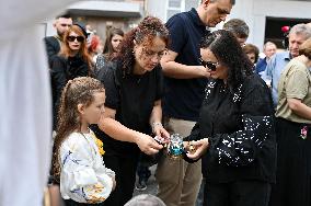 Opening of Iryna Farion commemorative plaque in Lviv