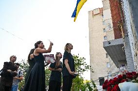 Opening of Iryna Farion commemorative plaque in Lviv