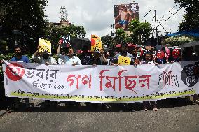 Junior Doctors And Medical Students Take Part A Protest March Against The Rape And Murder Of A PGT Woman Doctor Murder