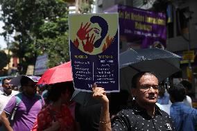 Junior Doctors And Medical Students Take Part A Protest March Against The Rape And Murder Of A PGT Woman Doctor Murder