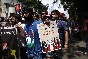 Junior Doctors And Medical Students Take Part A Protest March Against The Rape And Murder Of A PGT Woman Doctor Murder