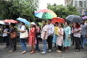 Junior Doctors And Medical Students Take Part A Protest March Against The Rape And Murder Of A PGT Woman Doctor Murder