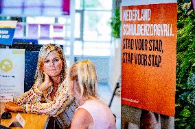 Queen Maxima Visits Money Affairs Helpdesk - The Hague