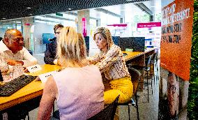 Queen Maxima Visits Money Affairs Helpdesk - The Hague