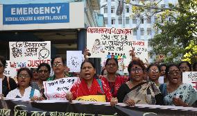 Nursing Staff Are Take Part In A Protest March Against The Rape And Murder Of A PGT Woman Doctor Murder In Kolkata