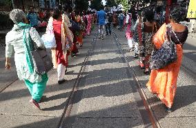 Nursing Staff Are Take Part In A Protest March Against The Rape And Murder Of A PGT Woman Doctor Murder In Kolkata