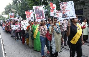 Nursing Staff Are Take Part In A Protest March Against The Rape And Murder Of A PGT Woman Doctor Murder In Kolkata