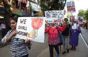 Nursing Staff Are Take Part In A Protest March Against The Rape And Murder Of A PGT Woman Doctor Murder In Kolkata