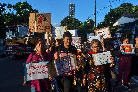 Citizens Protest Against Rape And Murder Of Doctor In India.