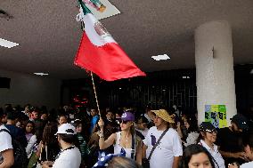 UNAM Law School Students And Workers Protest Against Judicial Reform In Mexico