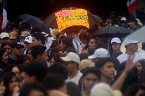 UNAM Law School Students And Workers Protest Against Judicial Reform In Mexico