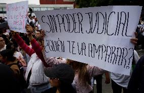 UNAM Law School Students And Workers Protest Against Judicial Reform In Mexico