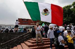 UNAM Law School Students And Workers Protest Against Judicial Reform In Mexico