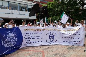 UNAM Law School Students And Workers Protest Against Judicial Reform In Mexico