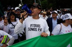 UNAM Law School Students And Workers Protest Against Judicial Reform In Mexico