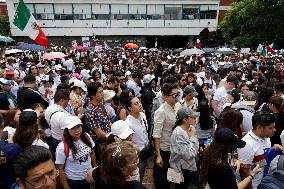 UNAM Law School Students And Workers Protest Against Judicial Reform In Mexico